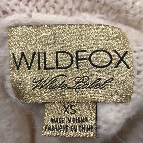 Wildfox White Label Cardigan Sweater Size XS Cream Eyelash Embroidered Monogram - Picture 7 of 11